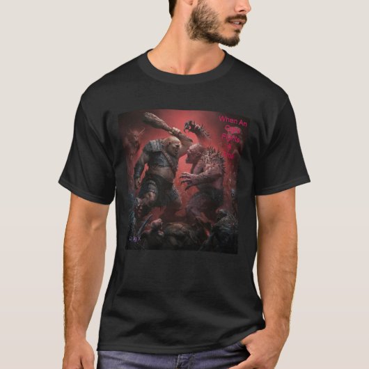 T-shirt Quand un Ogre combat un troll (Devant)