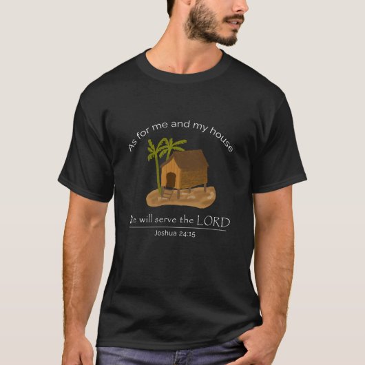 T-shirt Quant À Moi Et Ma Maison Verset Bible Avec Nipa Br (Devant)