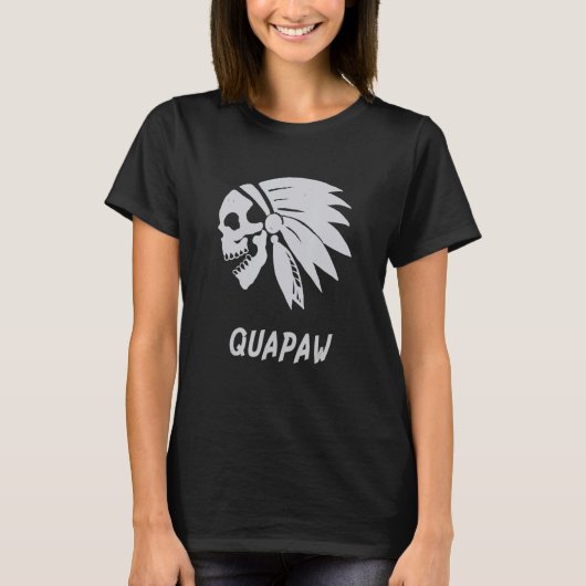 T-shirt Quapaw Native American Indian Born Freedom Evil Sk (Devant)