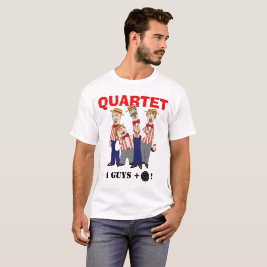 T-shirt Quartet de raseur-coiffeur (Devant entier)