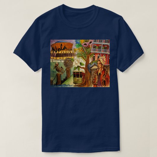 T-shirt Quartier français de la Nouvelle-Orléans et plus (Design devant)