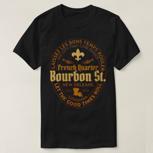 T-shirt Quartier français des femmes Bourbon St New Orlean (Design devant)
