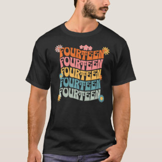 T-shirt Quatorze Retro les années 70 Fleur à la mode Anniv