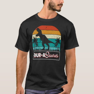 T-shirt Quatre A Saurus Anniversaire Rex 4 Anniversaire Di