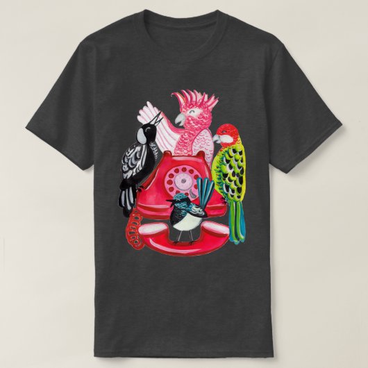 T-shirt Quatre appels d'oiseaux 12 jours de Noël rose (Design devant)