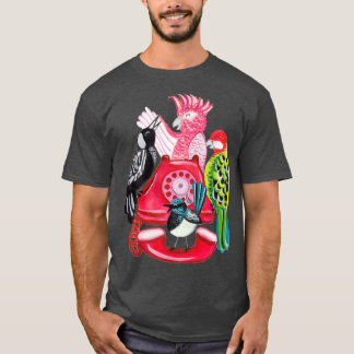 T-shirt Quatre appels d'oiseaux 12 jours de Noël rose