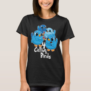 T-shirt Quatre Appels Oiseaux 12 Jours Chanson De Noël Drô
