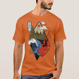 T-shirt Quatre éléments japonais Feu d'eau