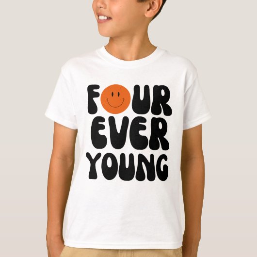 T-shirt Quatre Ever Young Boy Quatrième anniversaire 4e an (Devant)