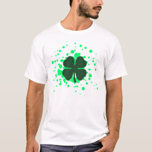T-shirt quatre feuilles de trèfle. bulles.