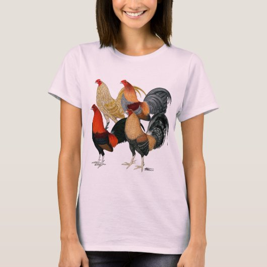 T-shirt Quatre gamecocks (Devant)