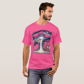 T-shirt Quatre Loup Avec Ufo Funny Wolves Ufos Alien Wolf  (Devant entier)
