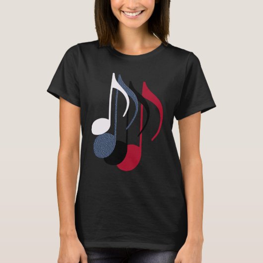 T-shirt quatre notes de musique (Devant)