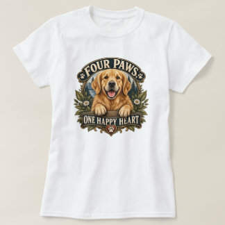 T-shirt Quatre Pattes Cœur Heureux Maman de Chien