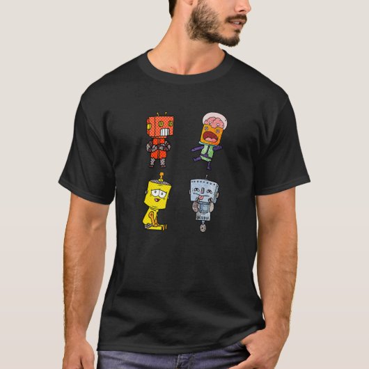 T-shirt Quatre robots (Devant)
