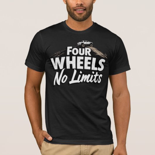 T-shirt Quatre Roues, Aucune Limite (Devant)