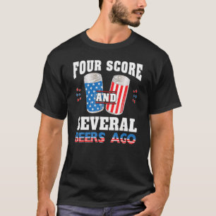 T-shirt Quatre Score Et Plusieurs Bières Il Y A Bière Boir