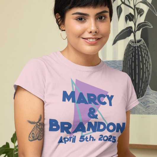 T-shirt Quatre-vingts Pastels Nouvelle Vague Mariage Bride