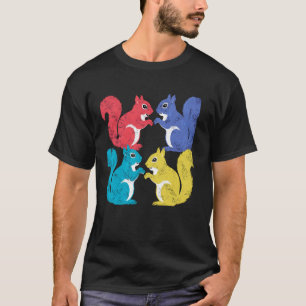 T-shirt Quatuor à écureuils colorés en désordre Art des bo