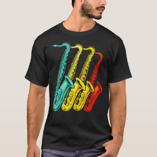 T-shirt Quatuor de saxophones - Retro Sax Jazz