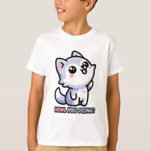 T-shirt Que fais-tu ! Pun loup à hurler mignon
