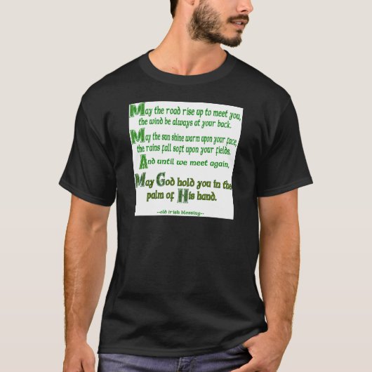 T-shirt Que la route s'élève pour vous rencontrer Vert (Devant)