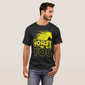 T-shirt Que Le Cheval Soit Avec Vous Drôle Sci Fi Cheval (Devant entier)
