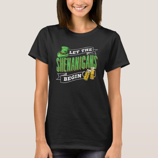 T-shirt Que Les Shenanigans Commencent La Journée De Saint (Devant)