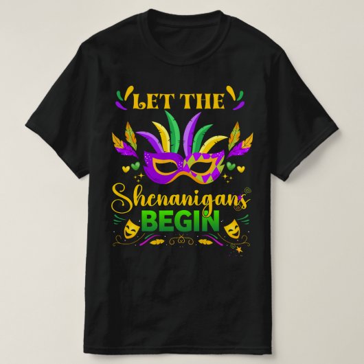 T-shirt Que Les Shenanigans Commencent Mardi Gras (Design devant)
