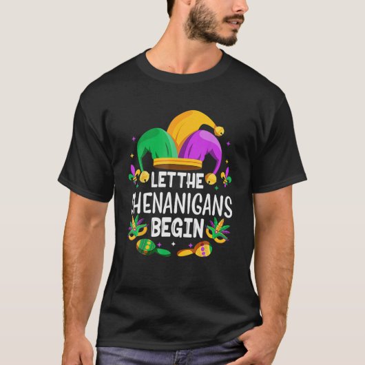 T-shirt Que Les Shenanigans Commencent Mardi Gras (Devant)