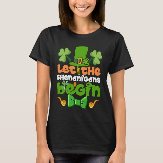 T-shirt Que les Shenanigans commencent une joyeuse Saint P (Devant)
