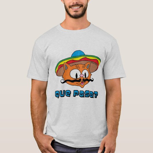 T-shirt Que Pasa Señor Gato™ Cartographie Mustache Cat (Devant)