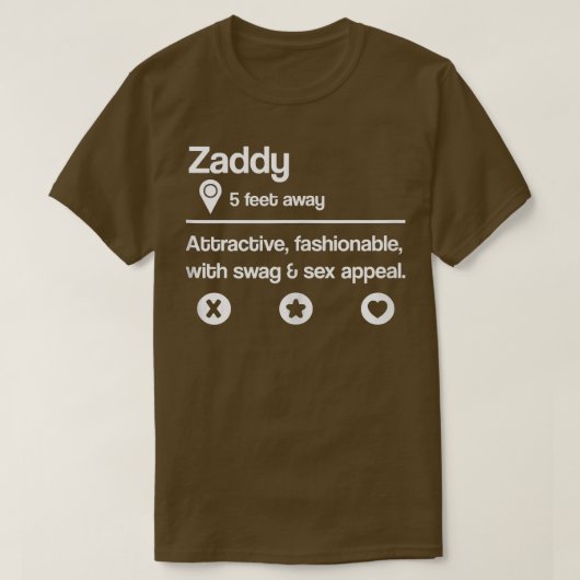 T-shirt Que signifie Zaddy Définition Drôle Dating Profi (Design devant)