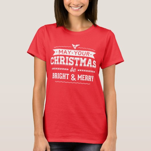 T-shirt Que votre Noël soit lumineux et joyeux (Devant)