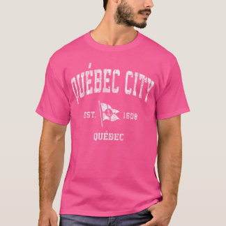 T-shirt Quebec City Canada Nautical Boat Anchor Flag gift