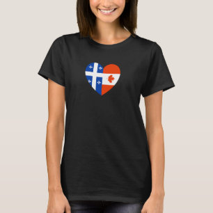 T-shirt Québec et Canada Drapeaux Amitié et fierté