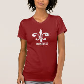 T-shirt QUÉBEC, Fleur De Lis en blanc (Devant)