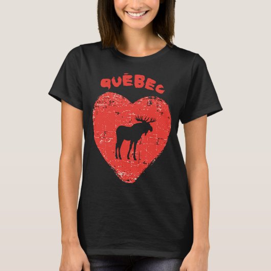 T-shirt Québec Love Moose Heart (Devant)