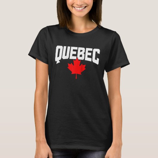 T-shirt Quebec Maple Leaf Canada Canadian Flag Pride Ragla (Devant)