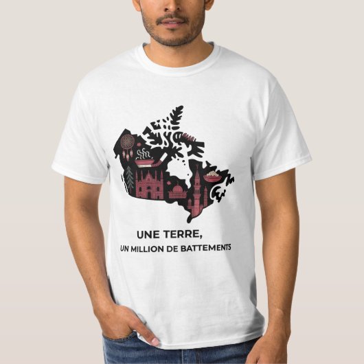 T-Shirt Québécois: Mosaïque Unie d'Érable (Devant)