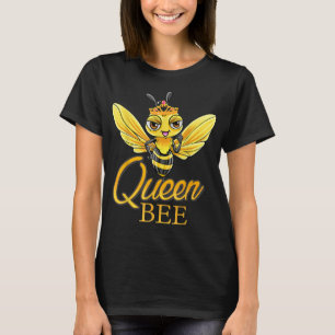 T-shirt Queen Bee Crown Femmes Filles Miel Bee Hive Bee Be