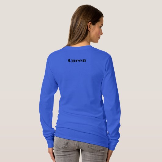 T-shirt Queen Custom Text Crown Image Proep Royal Long Sle (Dos entier)