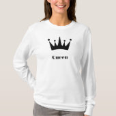 T-shirt Queen Custom Texte Couronne image blanc long (Devant)