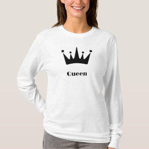 T-shirt Queen Custom Texte Couronne image blanc long