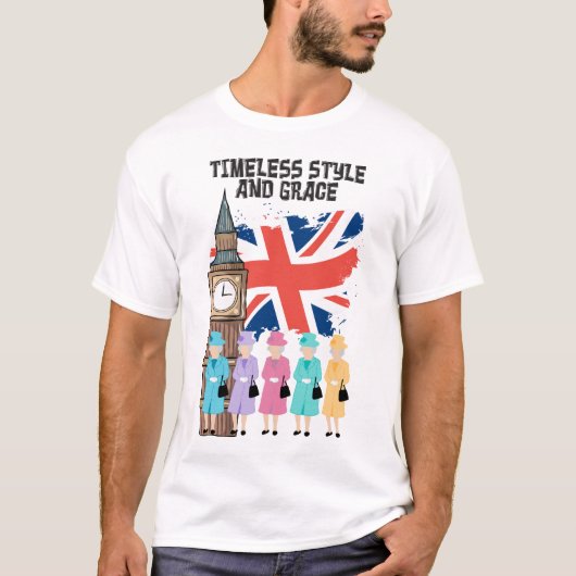 T-shirt Queen Elizabeth II- Style et grâce intemporels. (Devant)