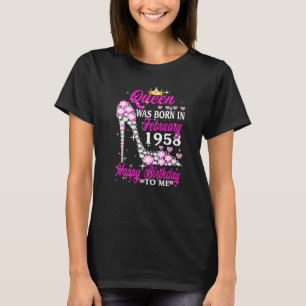 T-shirt Queen Est Né En Février 1958 65e Anniversaire Élev