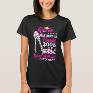 T-shirt Queen Est Né En Février 2008 15e Anniversaire Élev