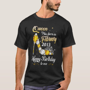 T-shirt Queen Est Né En Février 2013 10e Anniversaire 10 Y