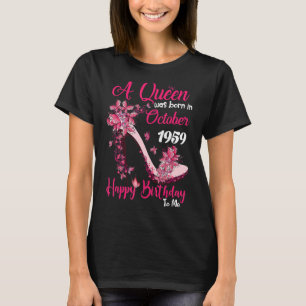 T-shirt Queen Est Né En Octobre 1959 High Heel 63e Birt