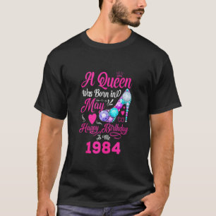 T-shirt Queen Est Née En Mai 1984 Fille Femmes 37 Ans Bir